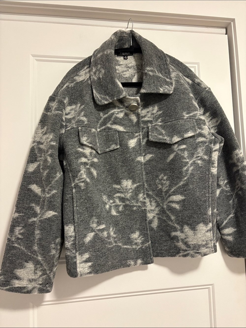 Wool blend women’s boxy cut jacket